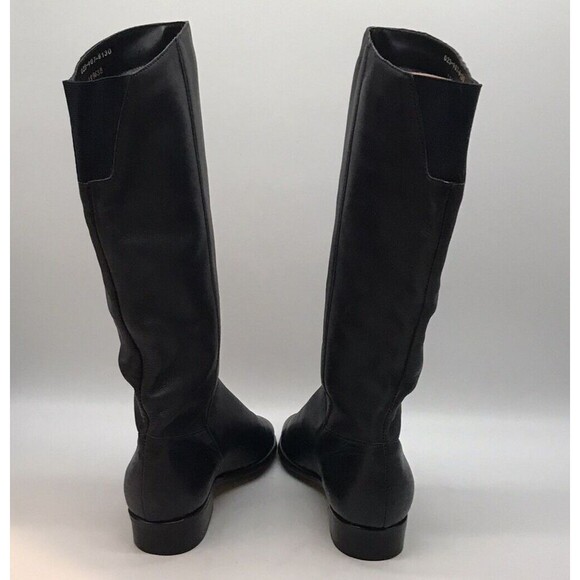 Hunt Club Equestrian Boot Women's 6M Black Leather Pull On Knee High Riding Shoe - Picture 7 of 11